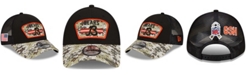 New Era Men's Black-Camouflage Chicago Bears 2021 Salute To Service Trucker B 9FORTY Snapback Adjustable Hat